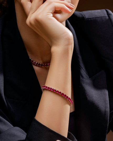 Red Corundum Tennis Bracelet