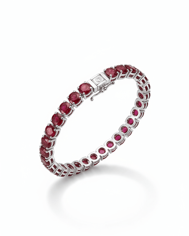 Red Corundum Tennis Bracelet