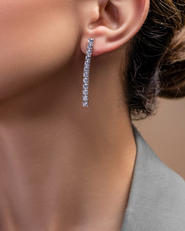 Zircon Tennis Drop Earrings